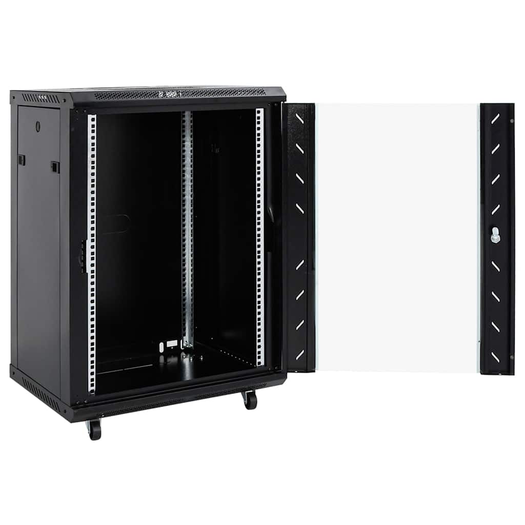 vidaXL 15U Netzwerkschrank 19" IP20 Schwarz 60x45x86 cm