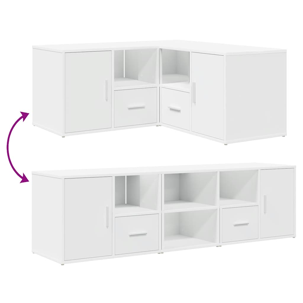 vidaXL Eckregal Weiß 160x40x45 cm Holzwerkstoff