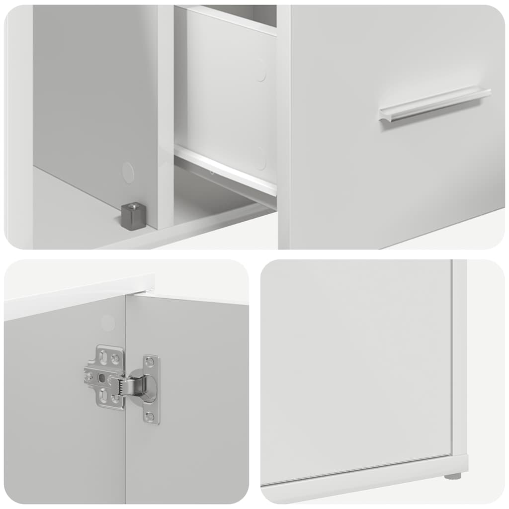 vidaXL Eckregal Weiß 160x40x45 cm Holzwerkstoff