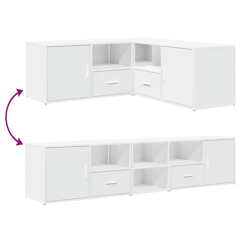 vidaXL Eckregal Weiß 200x40x45 cm Holzwerkstoff