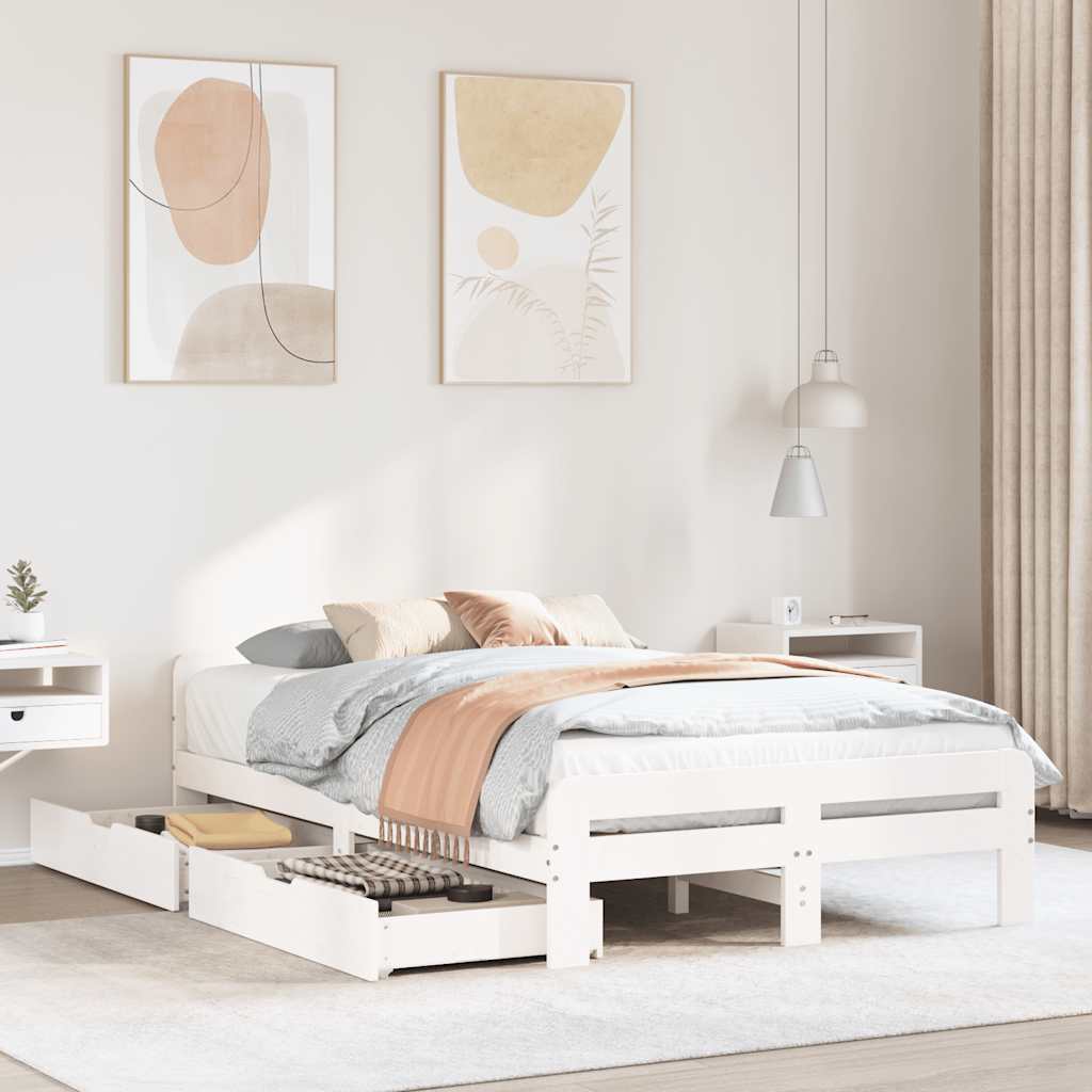 vidaXL Massivholzbett ohne Matratze 200x200 cm Kiefernholz