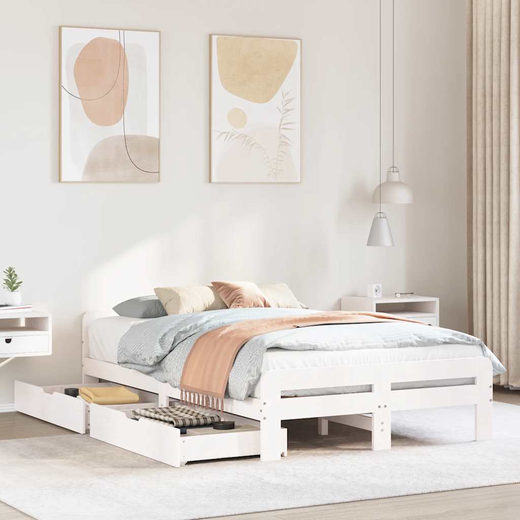 vidaXL Massivholzbett ohne Matratze 200x200 cm Kiefernholz