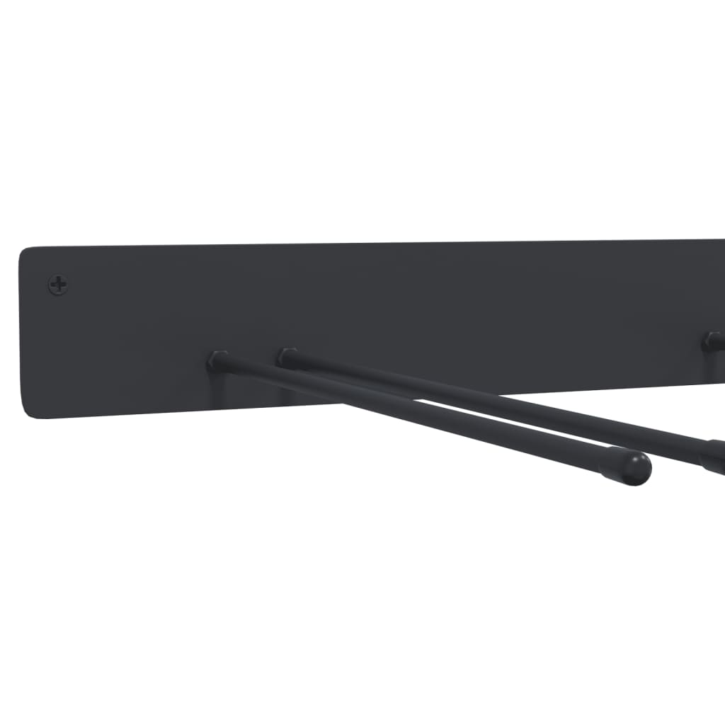 vidaXL Gerätehalter Wandmontage 4 Stk. Schwarz Stahl