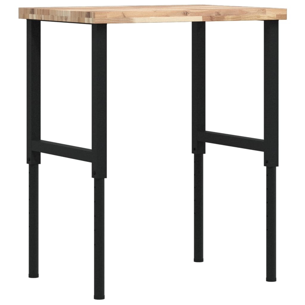 vidaXL Werkbank 80x60x(73-99,5) cm Massivholz Akazie Rechteckig