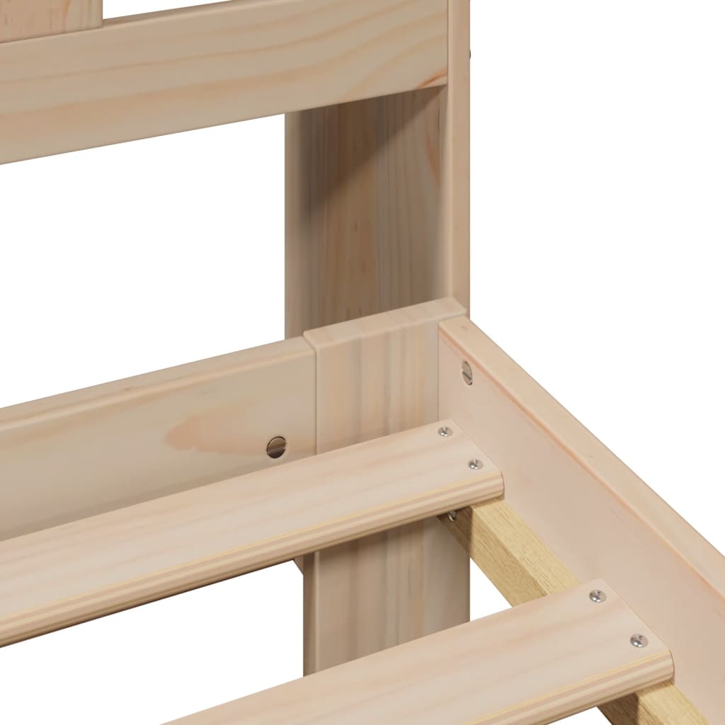 vidaXL Massivholzbett mit Regal ohne Matratze 90x200 cm Kiefer