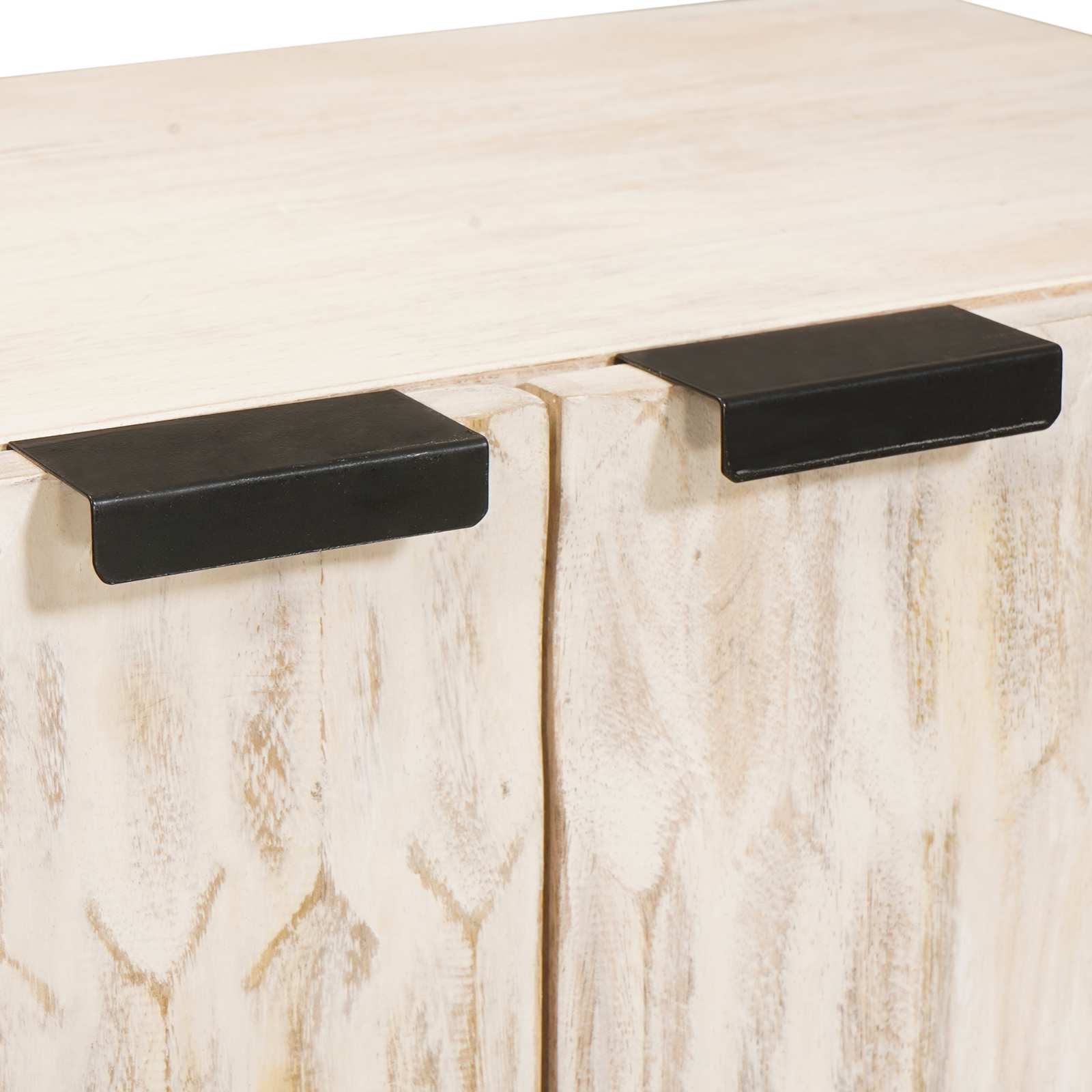 vidaXL Sideboard Weiße gewaschene Oberfläche Massivholz Mango