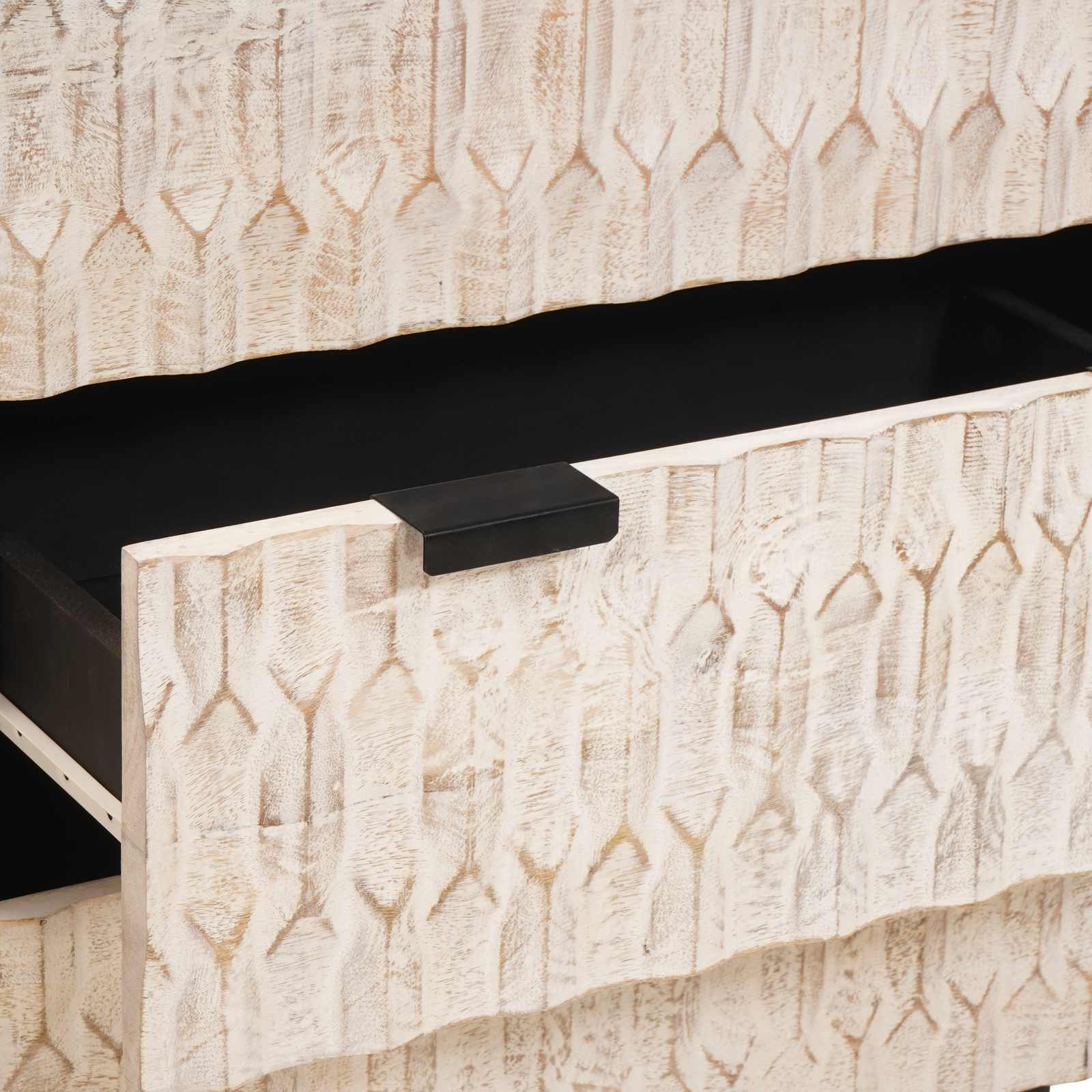 vidaXL Sideboard Weiße gewaschene Oberfläche Massivholz Mango