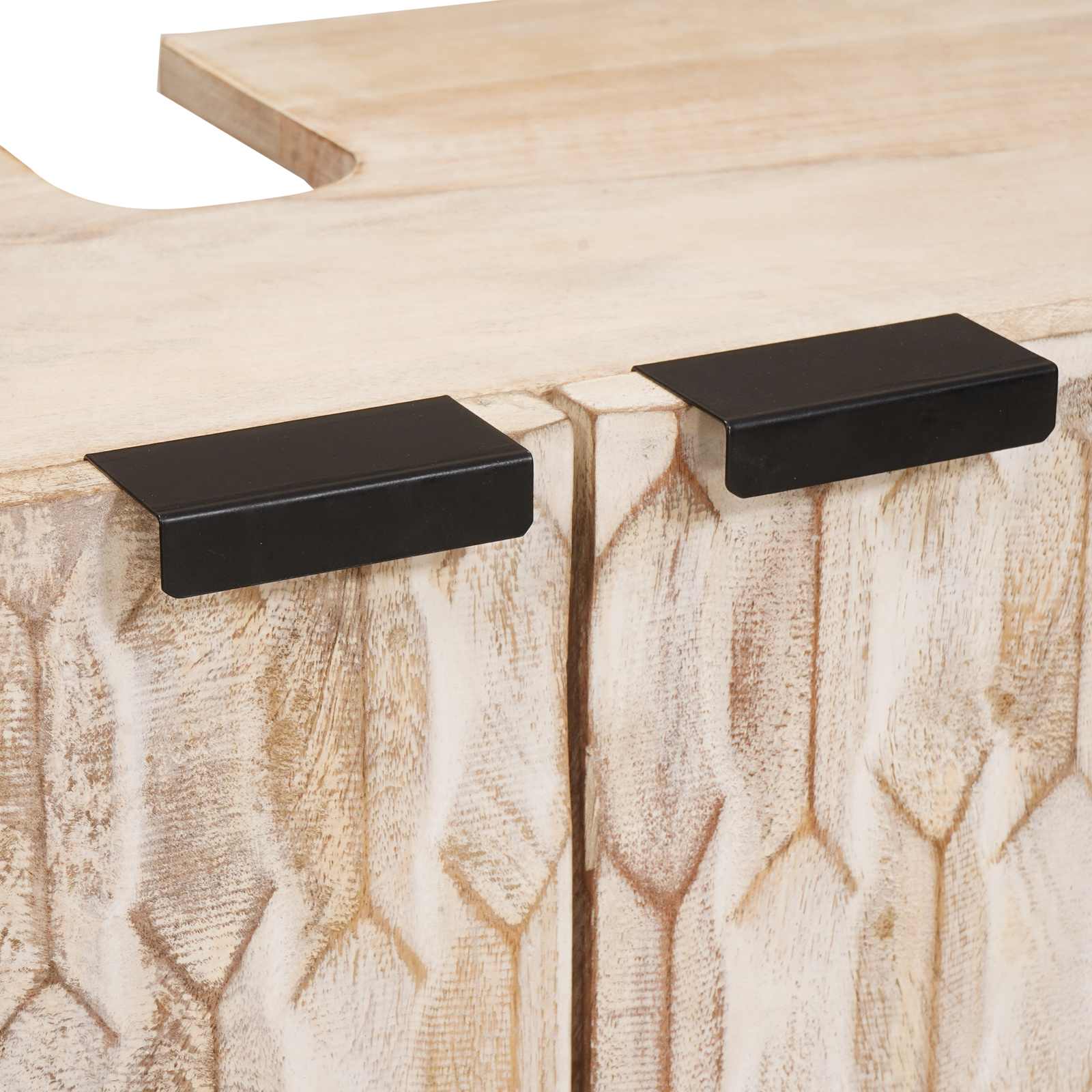 vidaXL Badezimmer Sets Weiße gewaschene Oberfläche Massivholz Mango