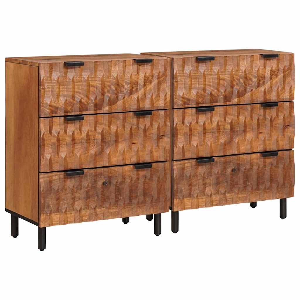 vidaXL Sideboard 2 pcs Weiße gewaschene Oberfläche 60 x 33 x 75 cm