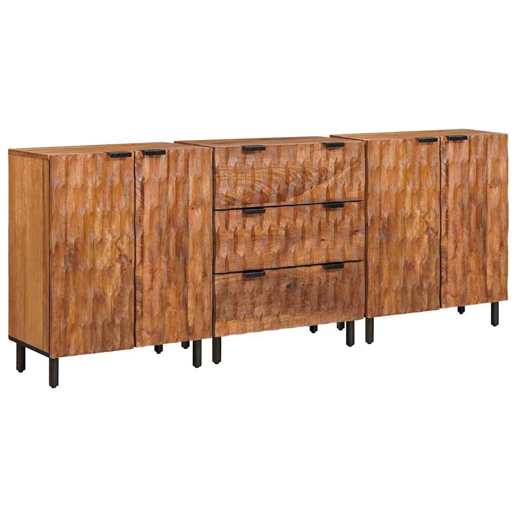 vidaXL Sideboard Weiße gewaschene Oberfläche Massivholz Mango