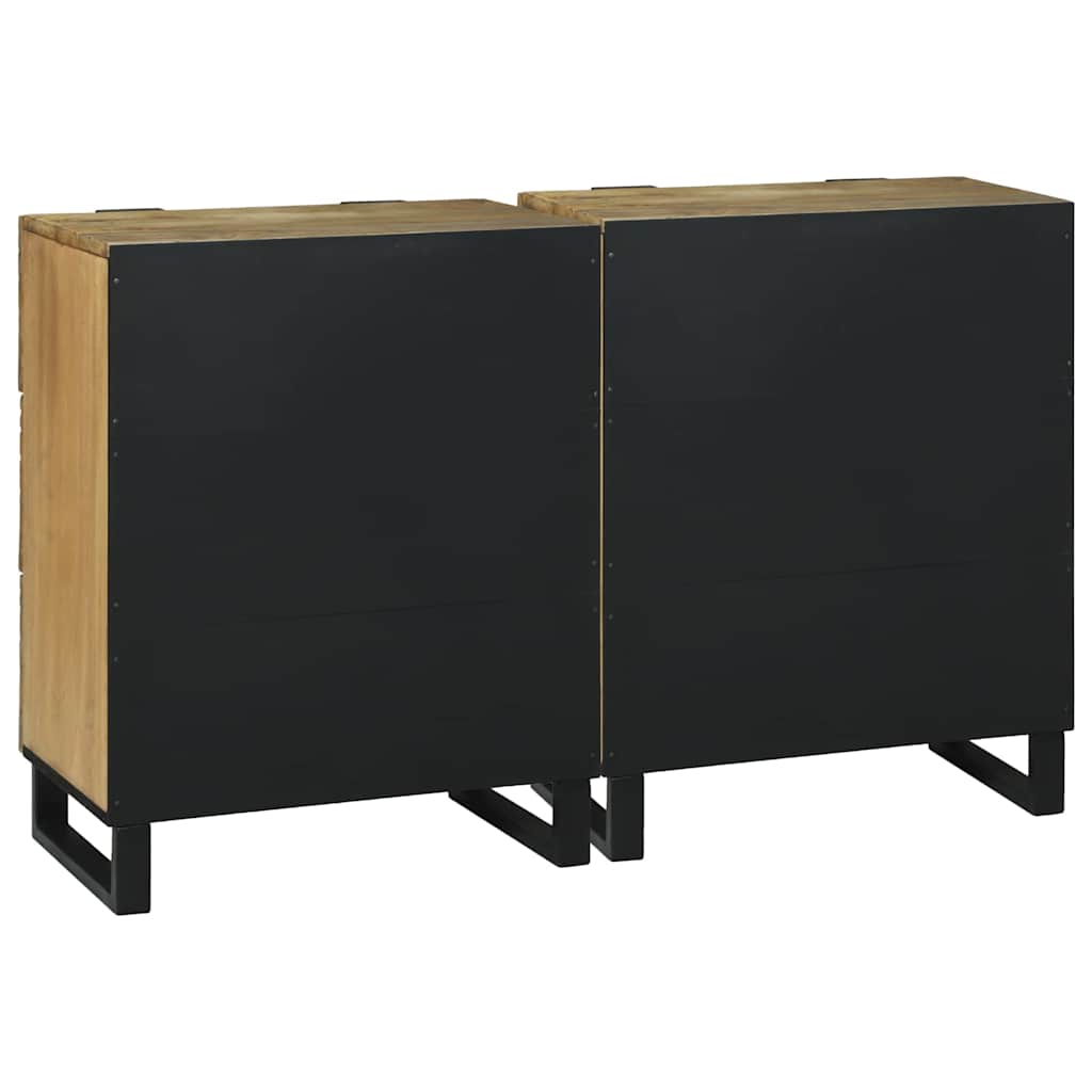 vidaXL Sideboard Set 2 pcs Natur 60 x 33,5 x 75 cm Massivholz Mango