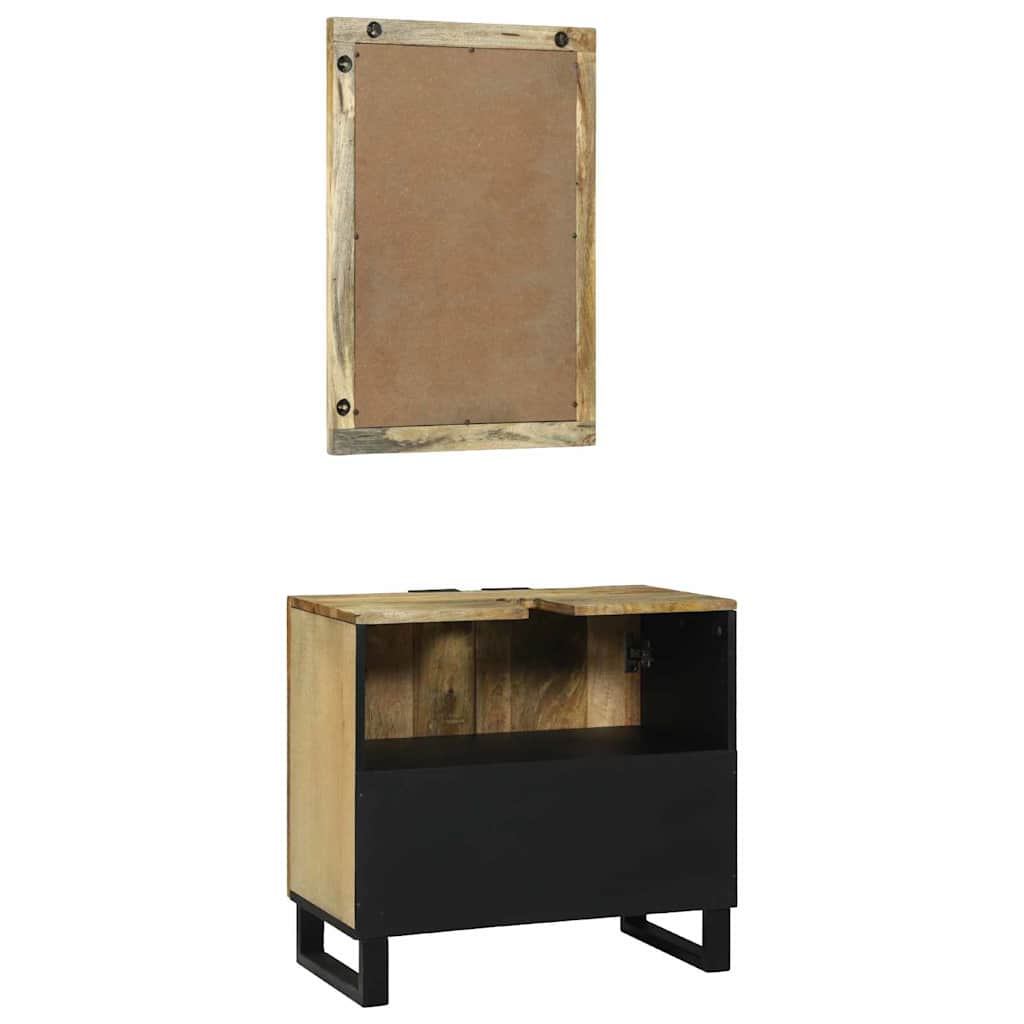 vidaXL Badezimmermöbel-Set mit Regal mit Tür 2 pcs Braun Holzwerkstoff