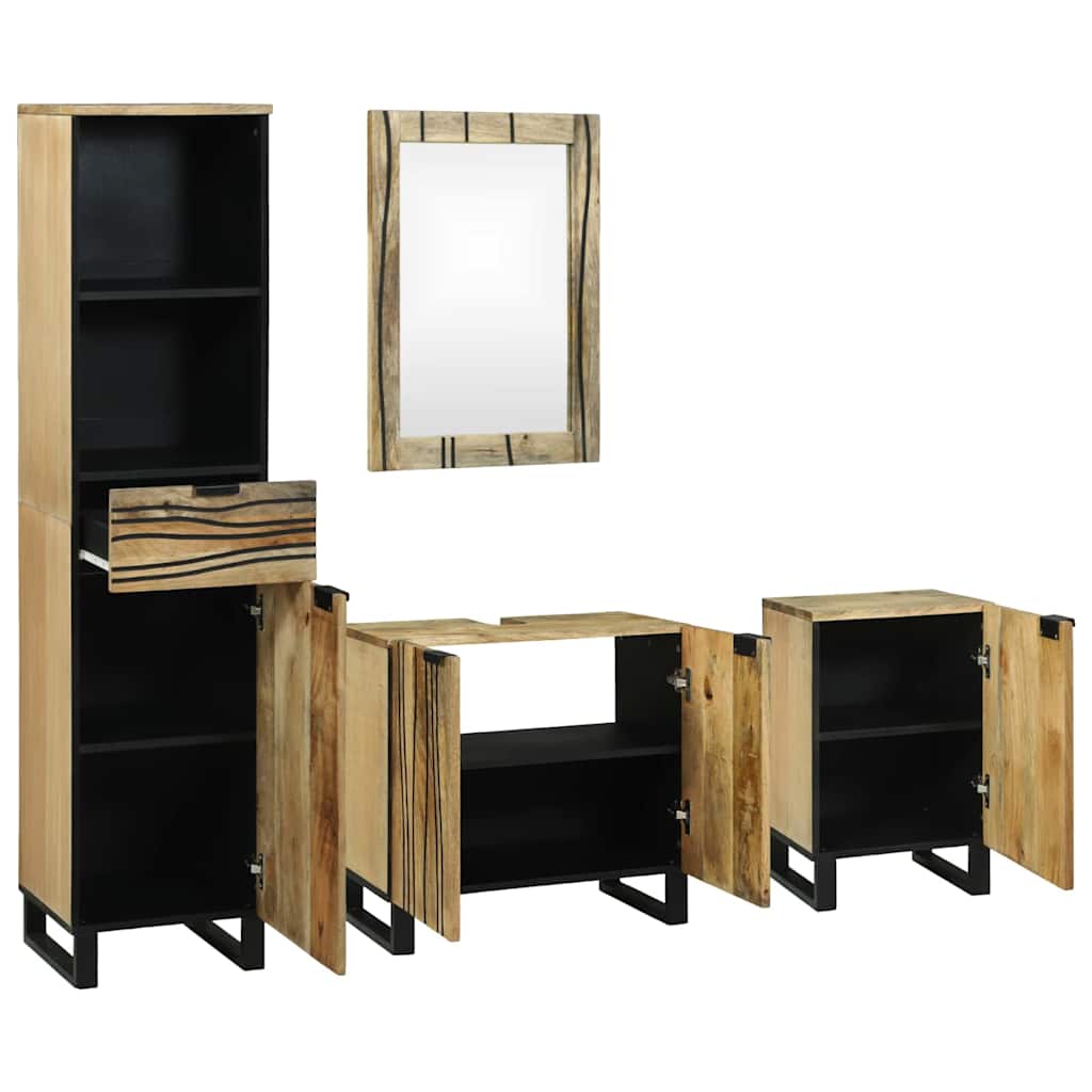 vidaXL Badezimmermöbel-Set mit Schubladen 4 pcs Braun Holzwerkstoff