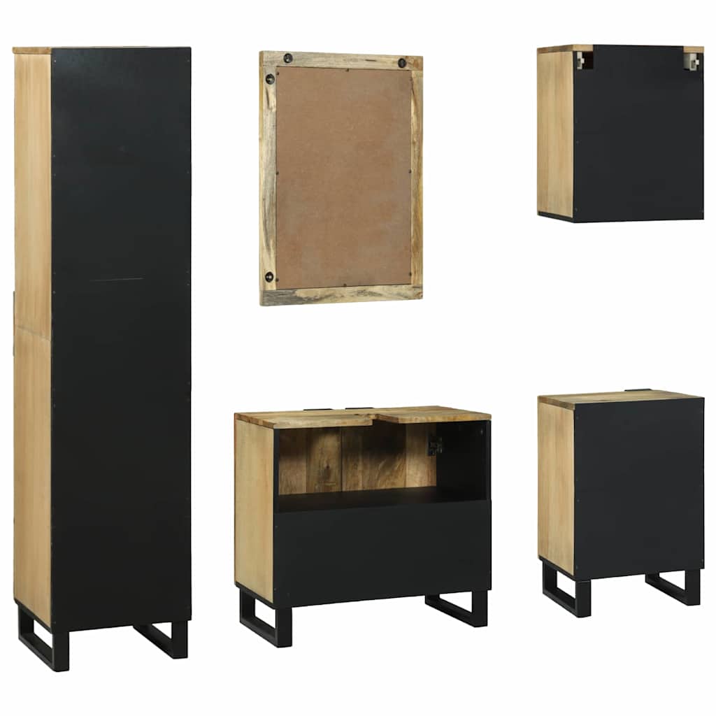 vidaXL Badezimmermöbel-Set mit Schubladen 5 pcs Braun Holzwerkstoff