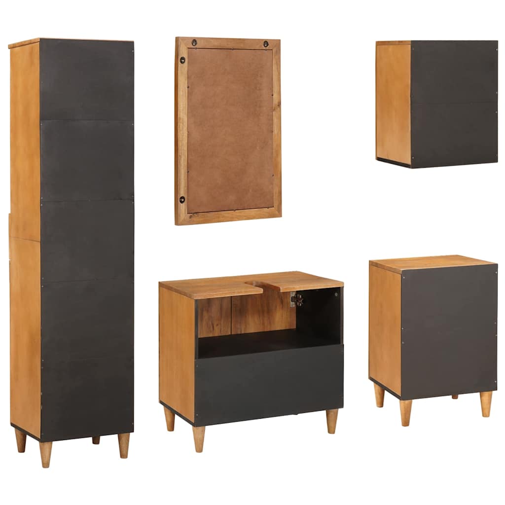 vidaXL Badezimmermöbel-Set mit Schubladen 5 pcs Braun Holzwerkstoff