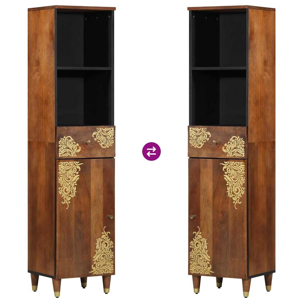 vidaXL Badezimmerschrank-Set mit Tür 3 pcs Honigbraun Massivholz Mango