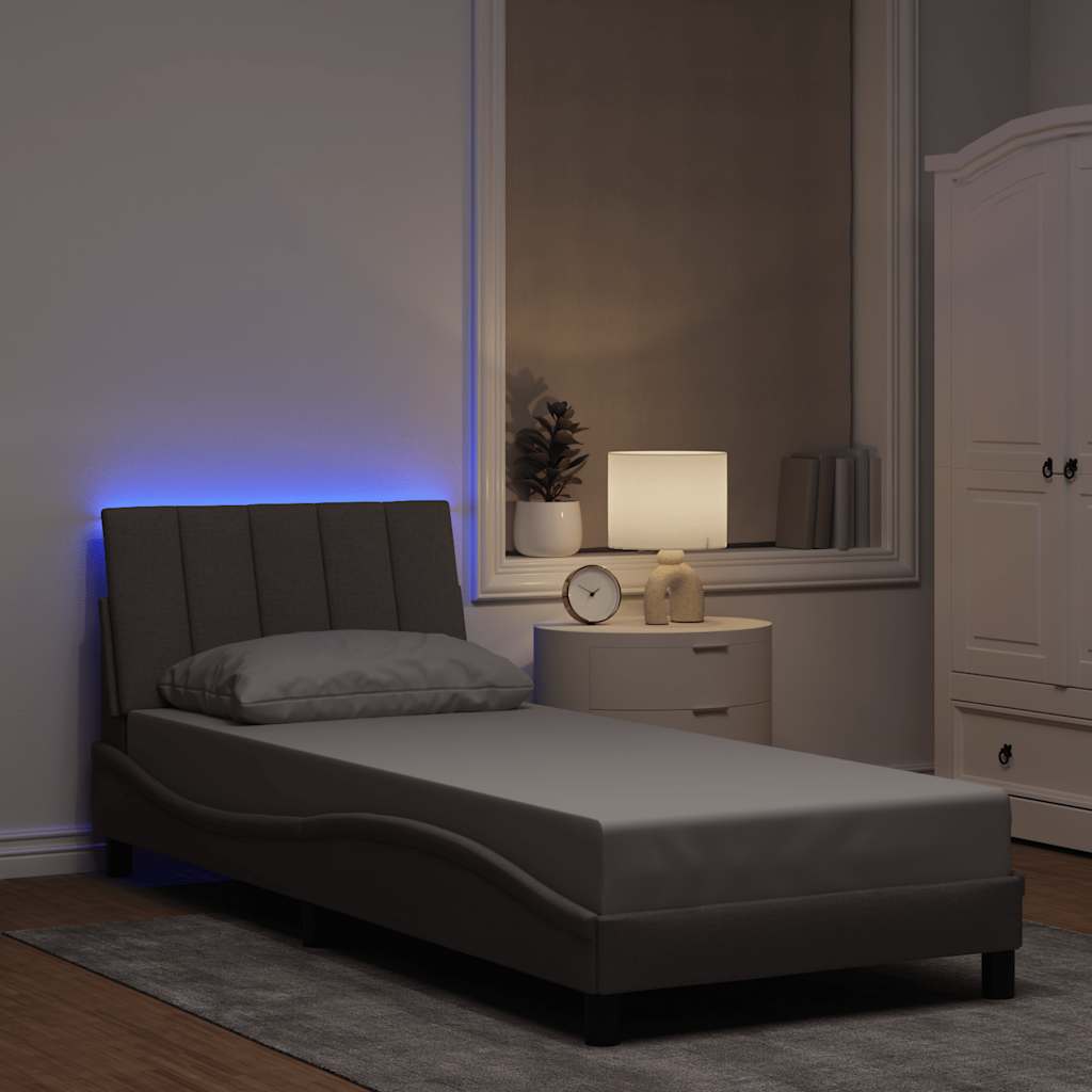 vidaXL Bettgestell ohne Matratze "Hanko" Hellgrau 80x200 cm Stoff