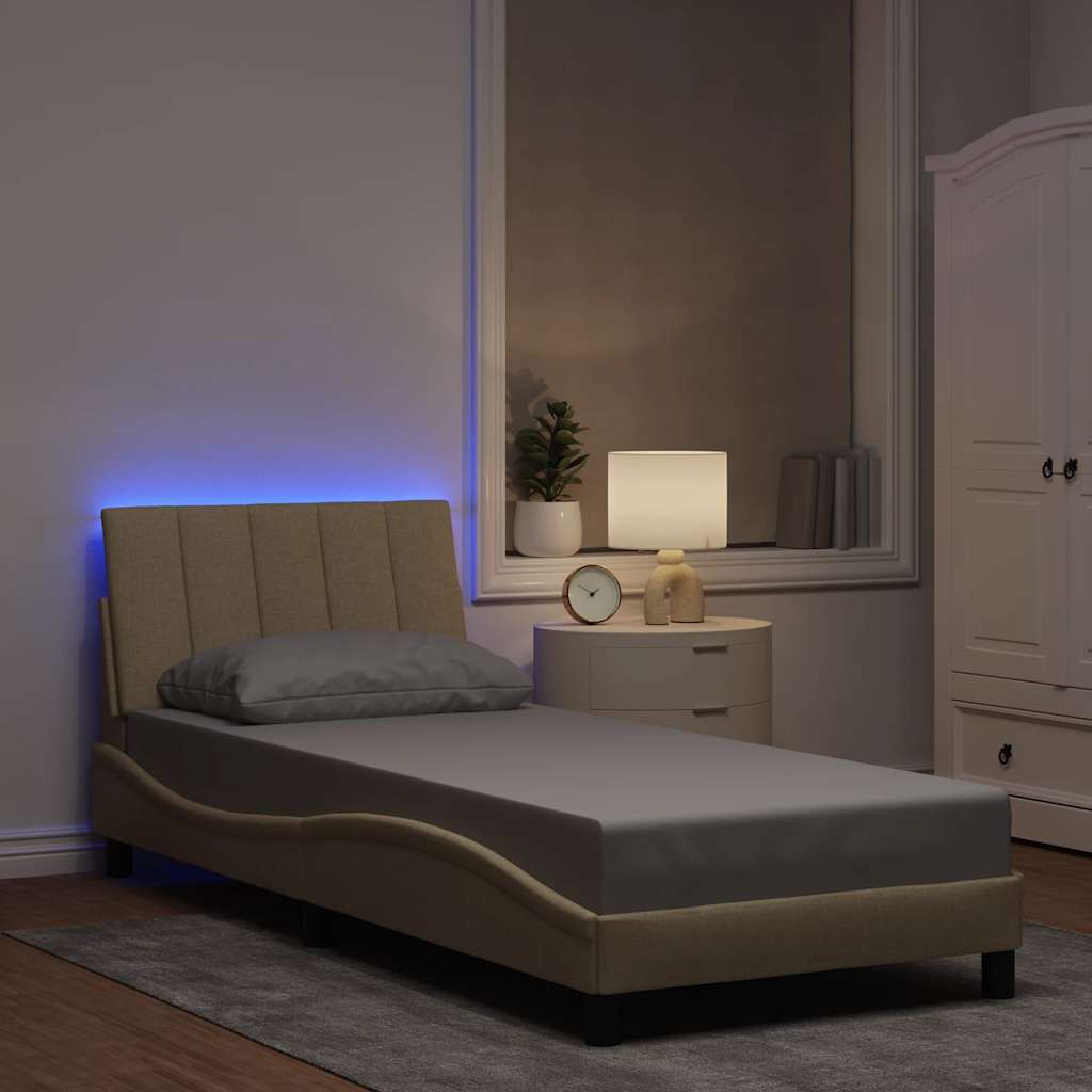 vidaXL Bettgestell ohne Matratze "Hanko" Hellgrau 80x200 cm Stoff