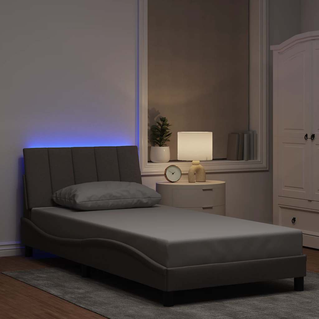 vidaXL Bettgestell ohne Matratze "Hanko" Hellgrau 80x200 cm Stoff