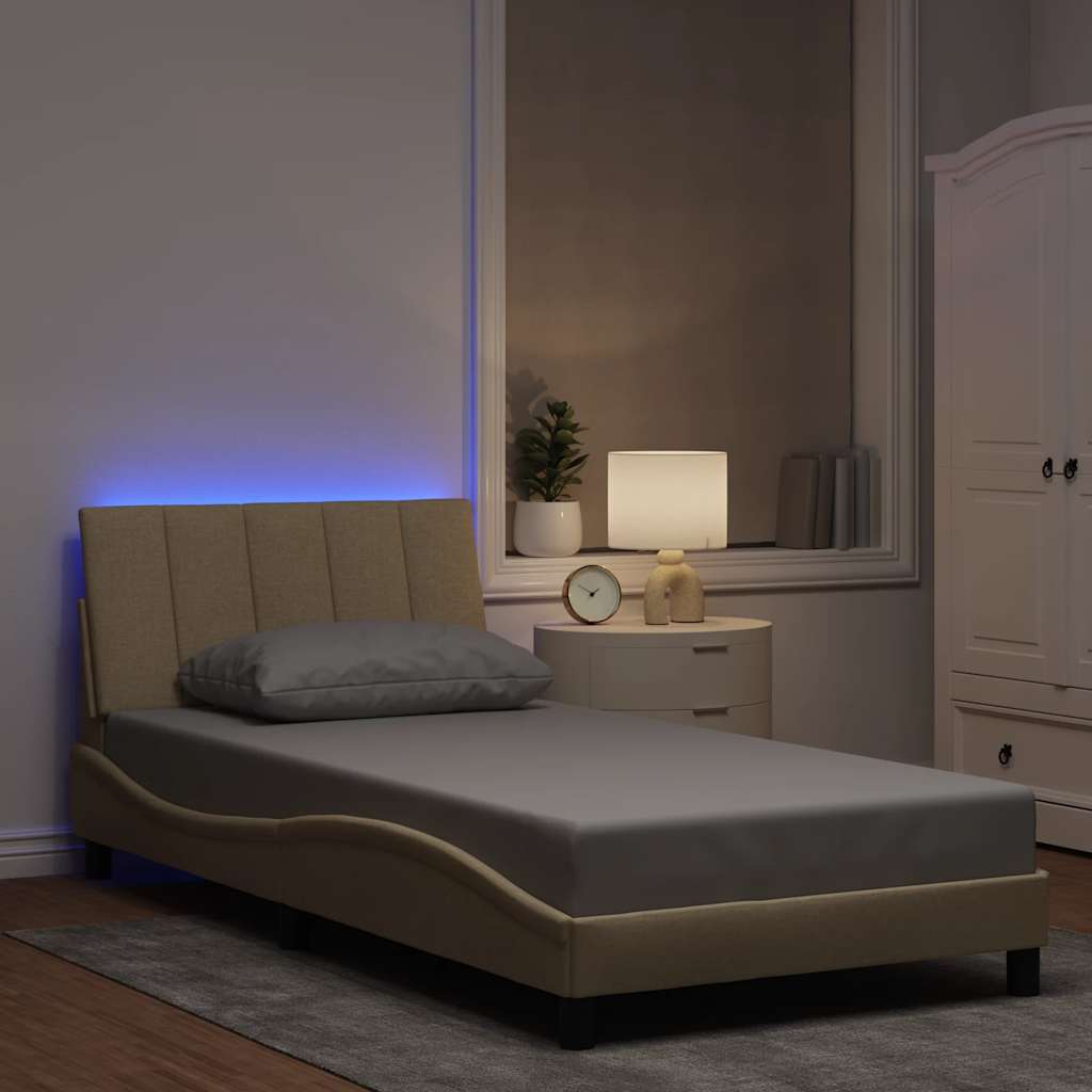 vidaXL Bettgestell ohne Matratze "Hanko" Hellgrau 80x200 cm Stoff