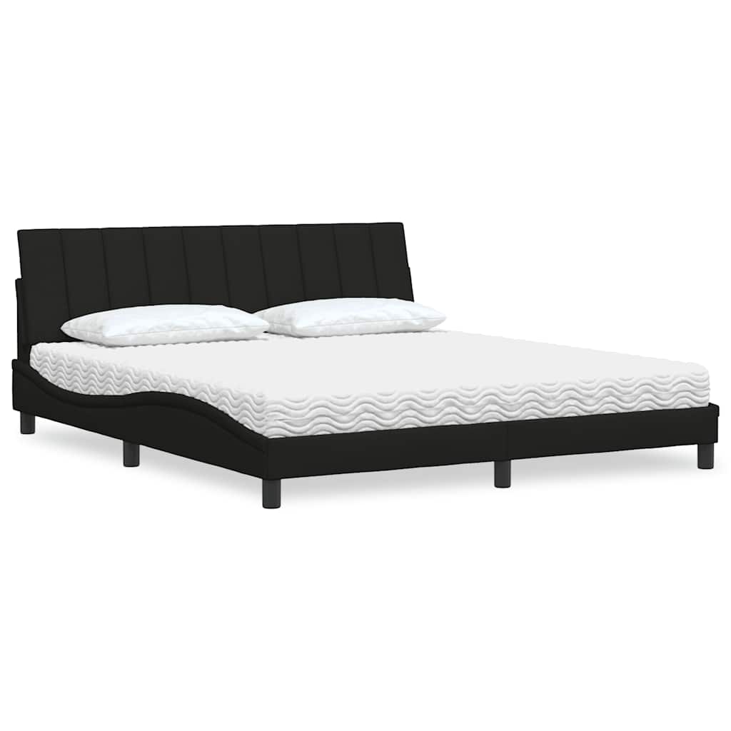 vidaXL Bett mit Matratze "Hanko" Hellgrau 80x200 cm Stoff