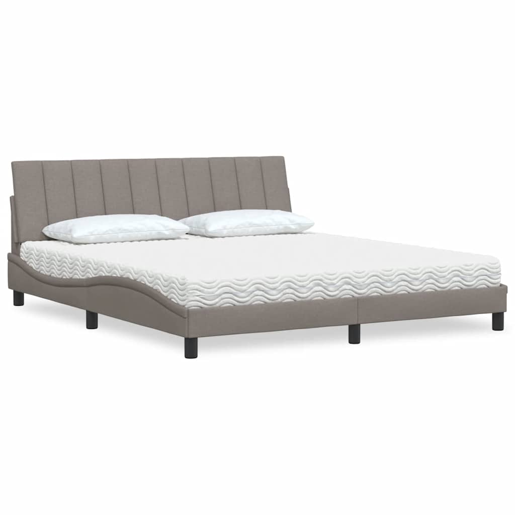 vidaXL Bett mit Matratze "Hanko" Hellgrau 80x200 cm Stoff