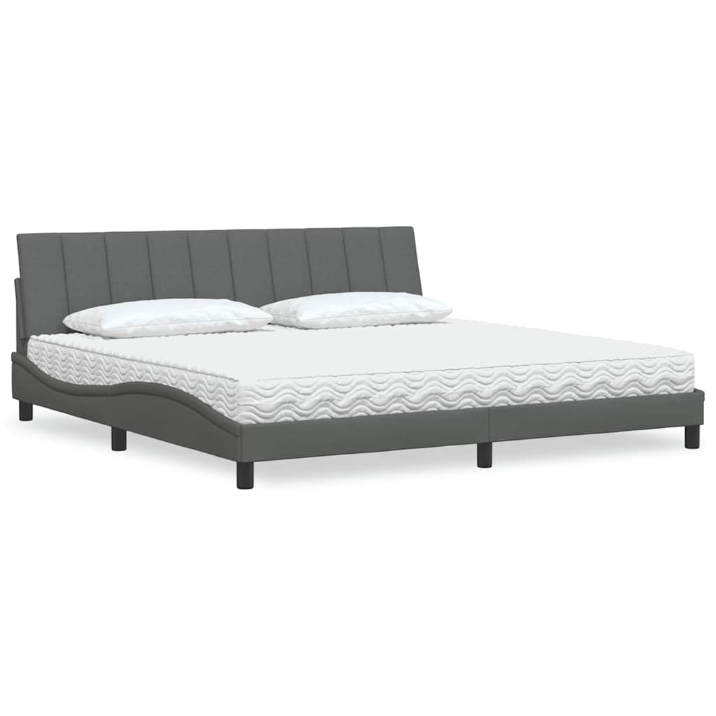 vidaXL Bett mit Matratze "Hanko" Hellgrau 80x200 cm Stoff