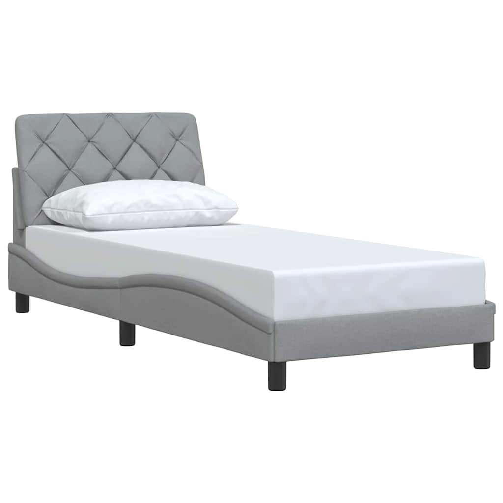 Bettgestell ohne Matratze Hellgrau 80x200 cm Stoff