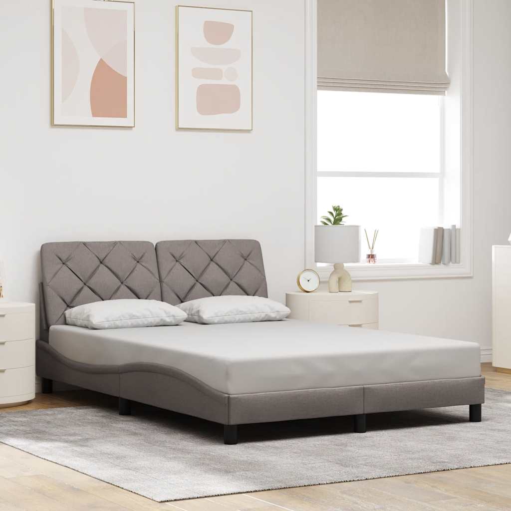 Bettgestell ohne Matratze Hellgrau 80x200 cm Stoff