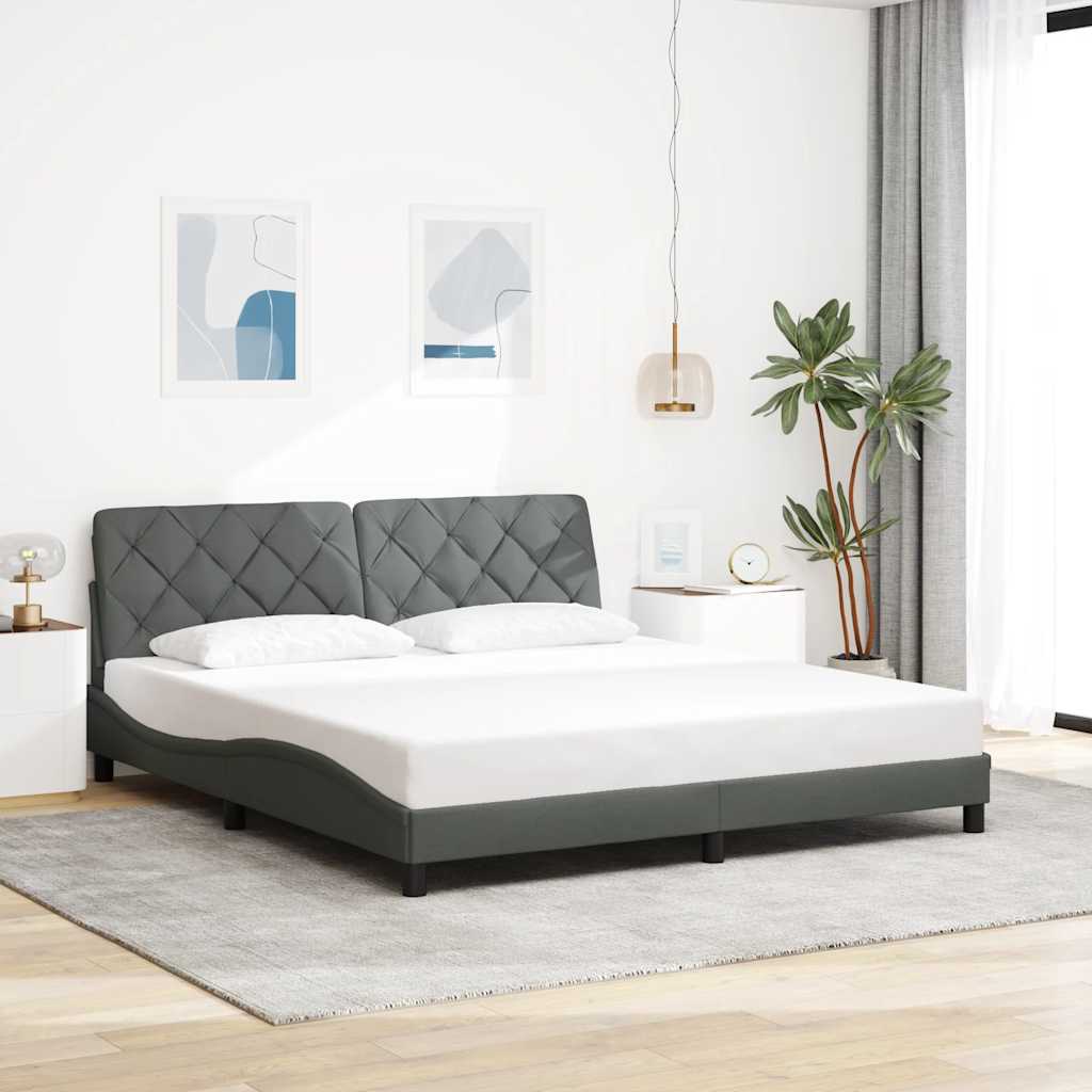 Bettgestell ohne Matratze Hellgrau 80x200 cm Stoff