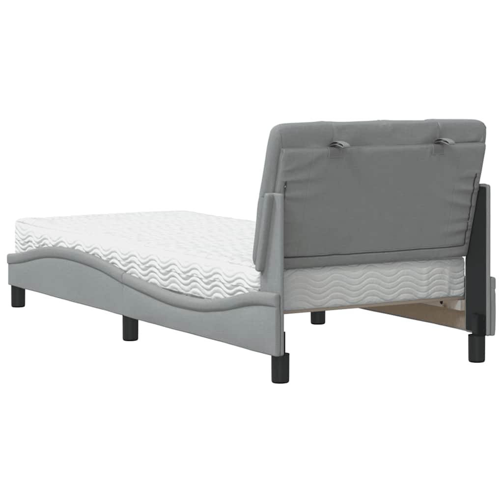 vidaXL Bett mit Matratze Hellgrau 80x200 cm Stoff