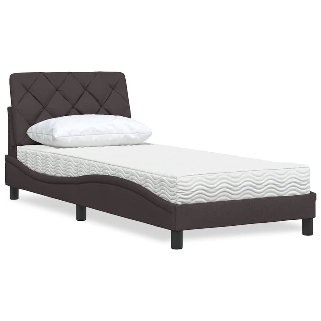 vidaXL Bett mit Matratze Hellgrau 80x200 cm Stoff