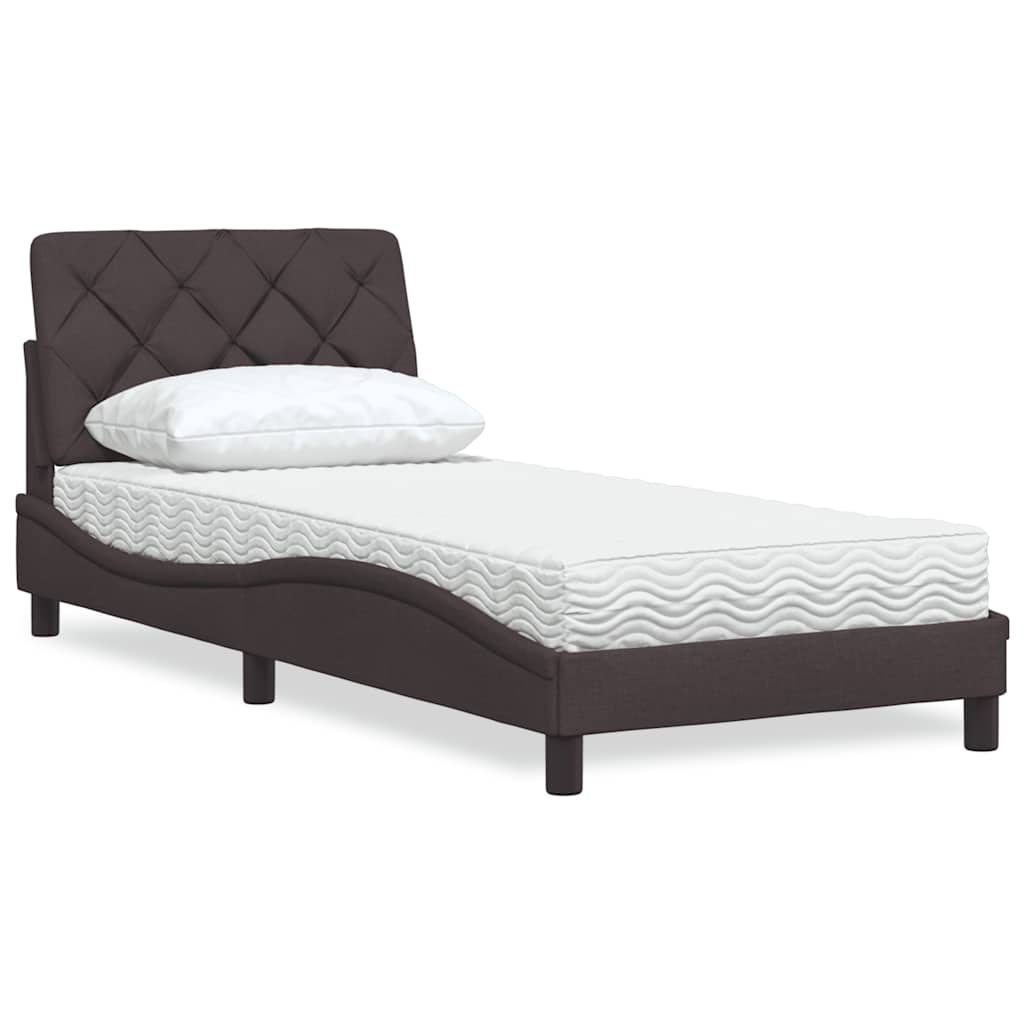 vidaXL Bett mit Matratze Hellgrau 80x200 cm Stoff