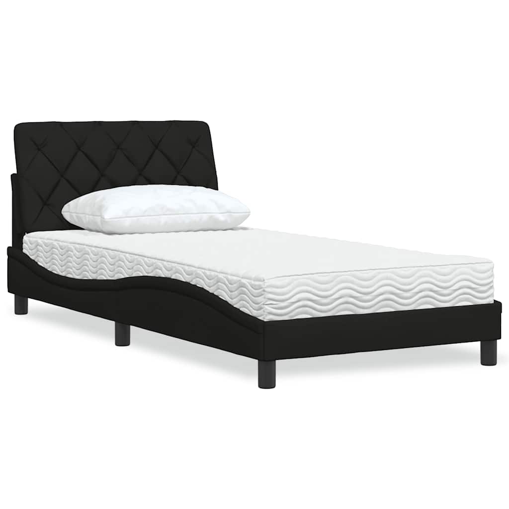 vidaXL Bett mit Matratze Hellgrau 80x200 cm Stoff