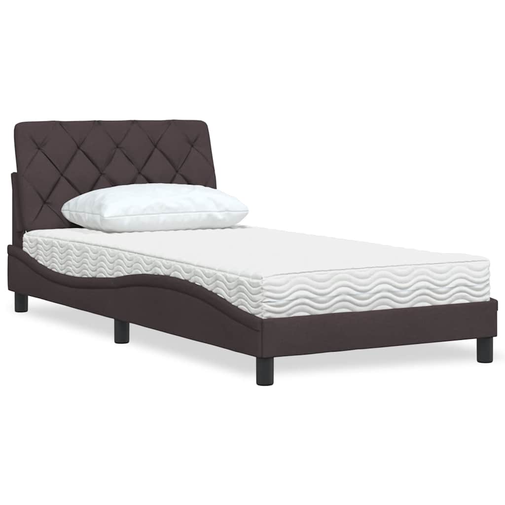vidaXL Bett mit Matratze Hellgrau 80x200 cm Stoff
