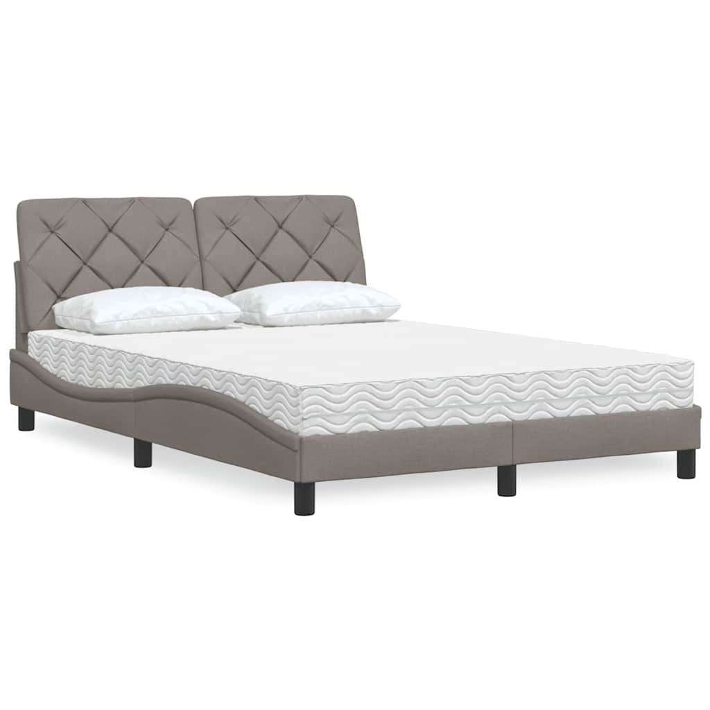 vidaXL Bett mit Matratze Hellgrau 80x200 cm Stoff