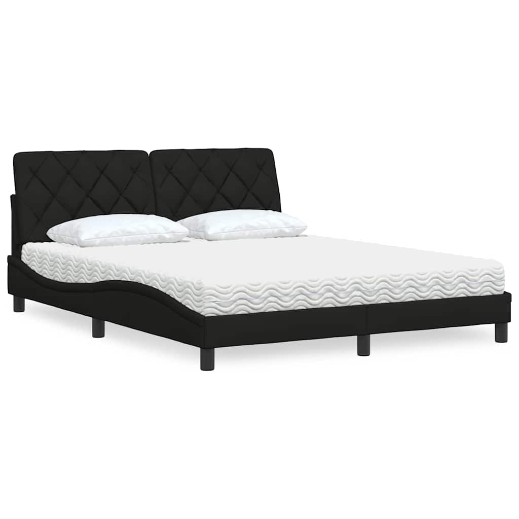 vidaXL Bett mit Matratze Hellgrau 80x200 cm Stoff