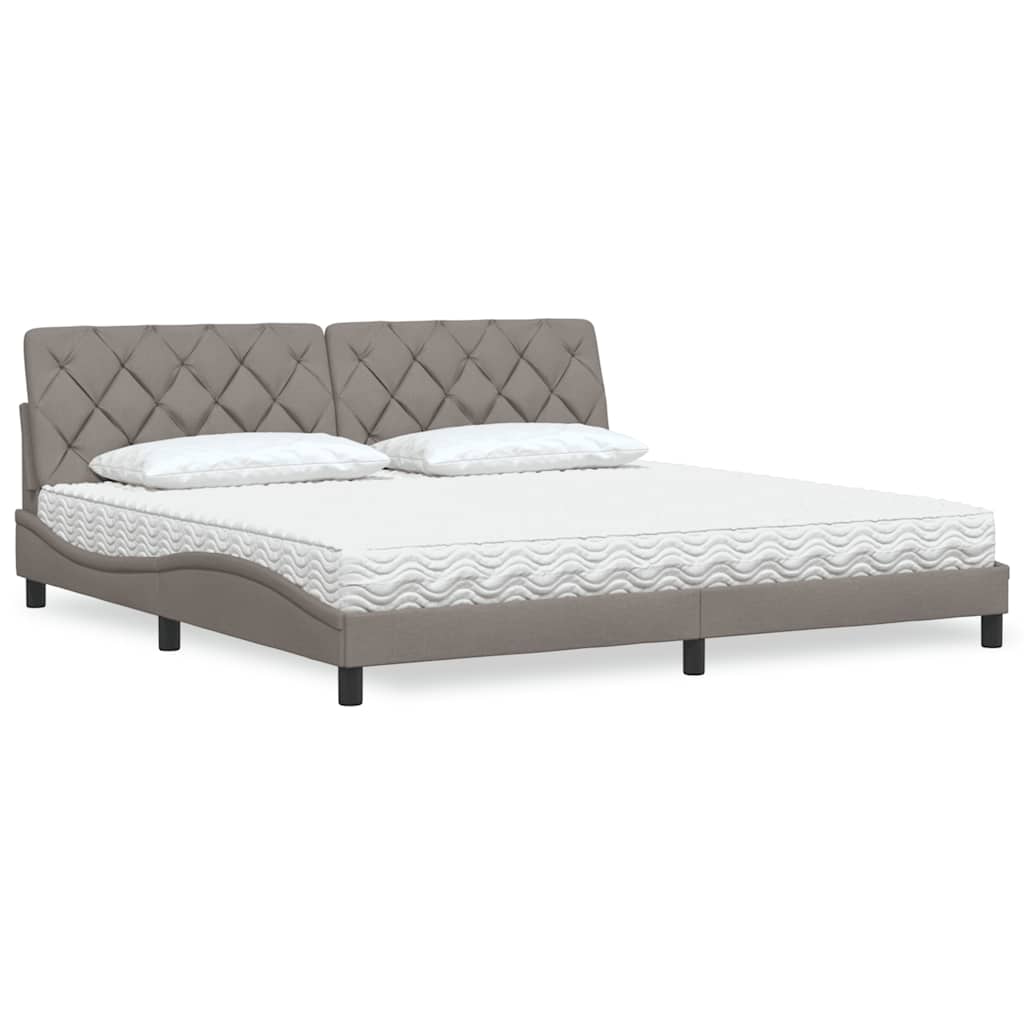 vidaXL Bett mit Matratze Hellgrau 80x200 cm Stoff