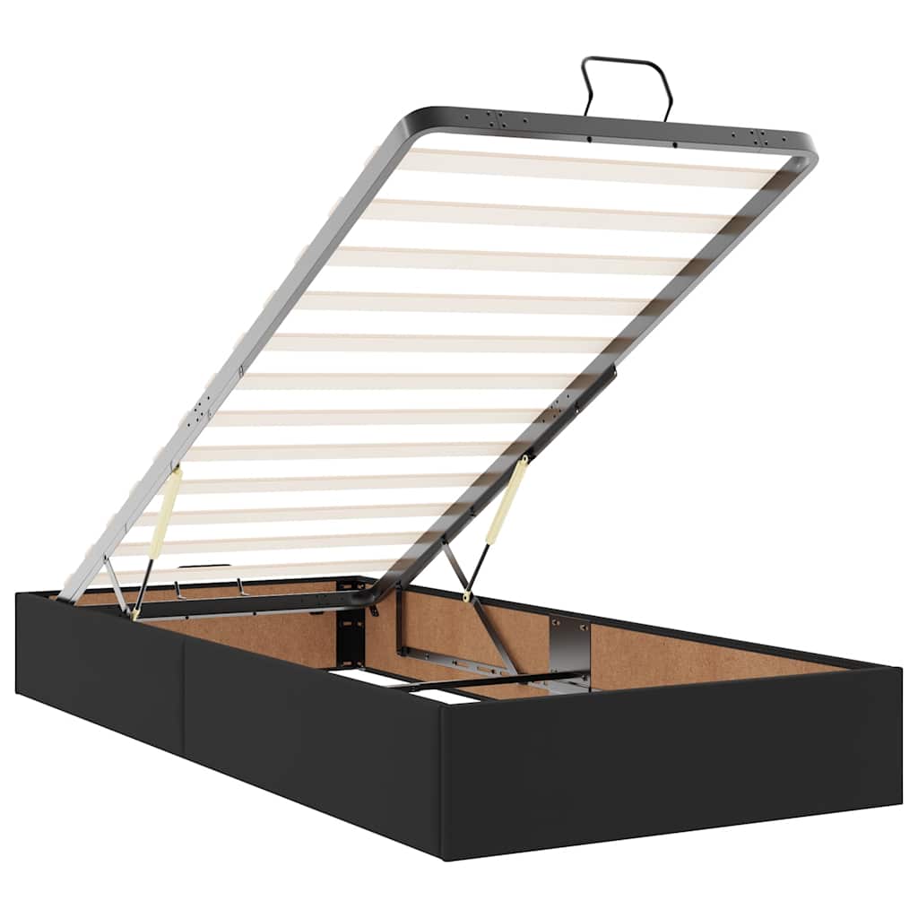 vidaXL Ottoman-Bett mit Matratzen & LEDs Schwarz 160x200 cm Kunstleder