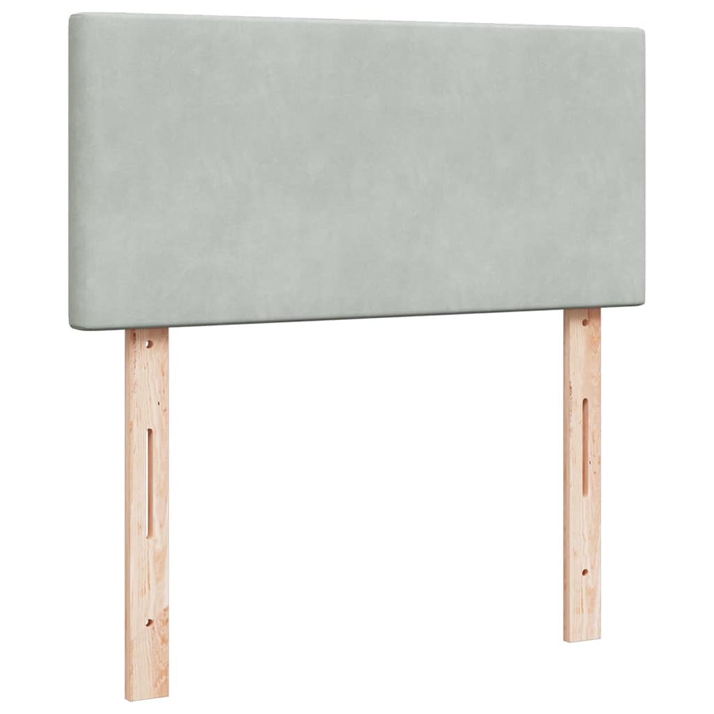 vidaXL Ottoman-Bett mit Matratzen & LEDs Hellgrau 160x200 cm Samt