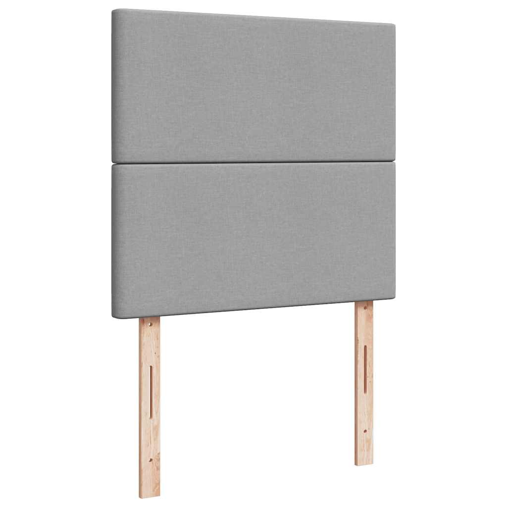 vidaXL Ottoman-Bett mit Matratzen Hellgrau 160x200 cm Stoff