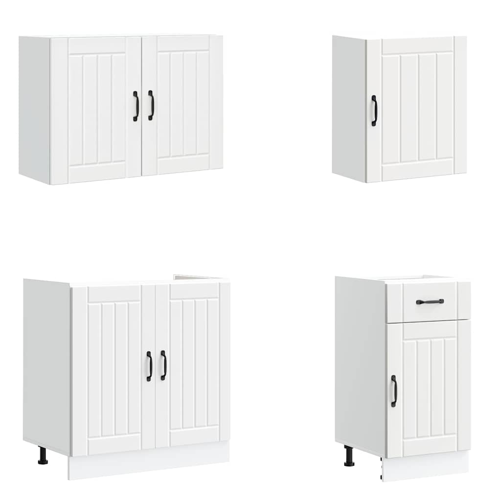 vidaXL 7-tlg. Küchenschrank-Set Lucca Weiß Holzwerkstoff