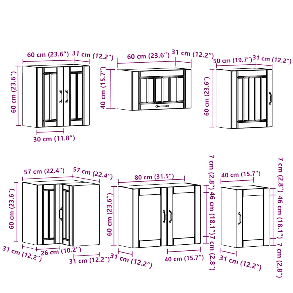 vidaXL 11-tlg. Küchenschrank-Set Lucca Weiß Holzwerkstoff