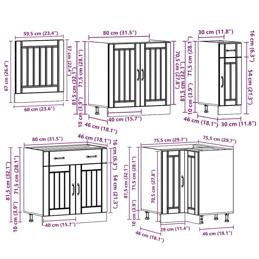 vidaXL 11-tlg. Küchenschrank-Set Lucca Weiß Holzwerkstoff
