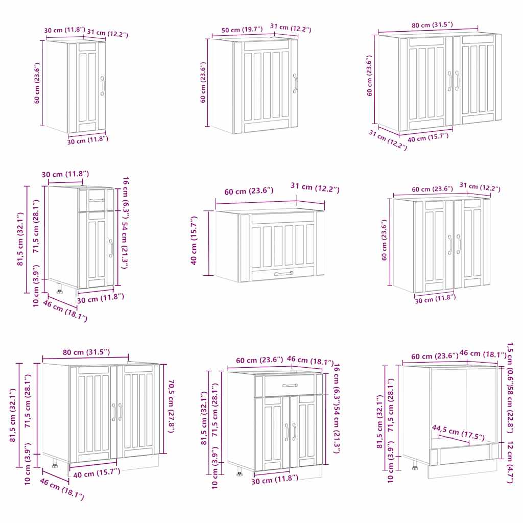 vidaXL 14-tlg. Küchenschrank-Set Lucca Weiß Holzwerkstoff