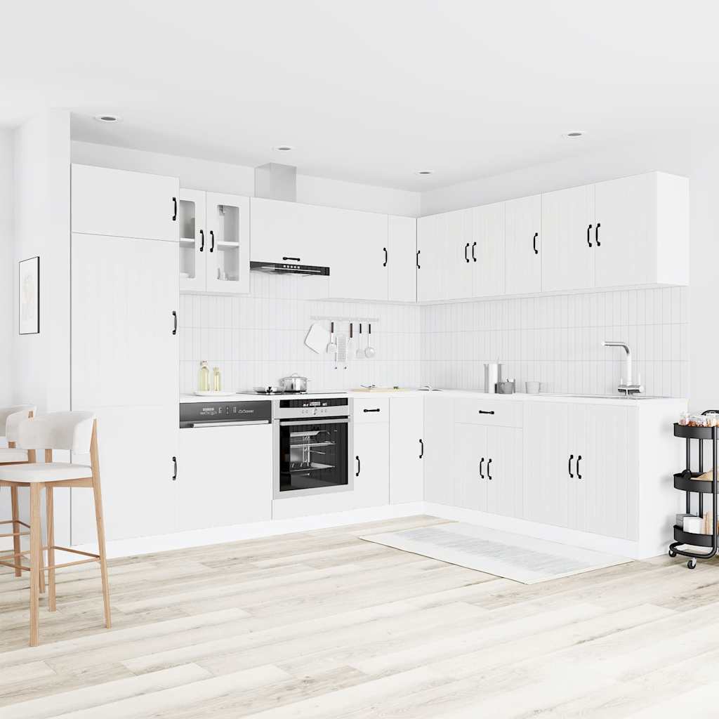 vidaXL 14-tlg. Küchenschrank-Set Lucca Weiß Holzwerkstoff