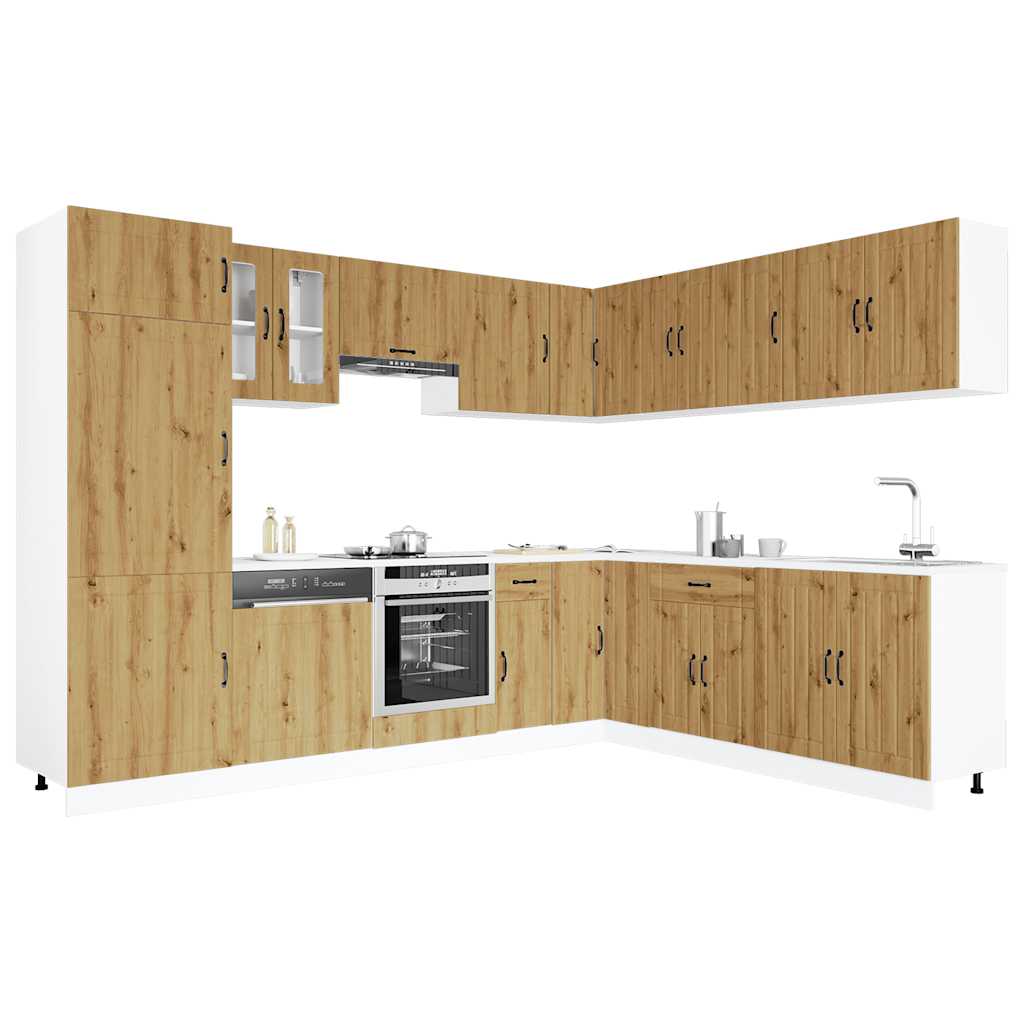 vidaXL 14-tlg. Küchenschrank-Set Lucca Weiß Holzwerkstoff