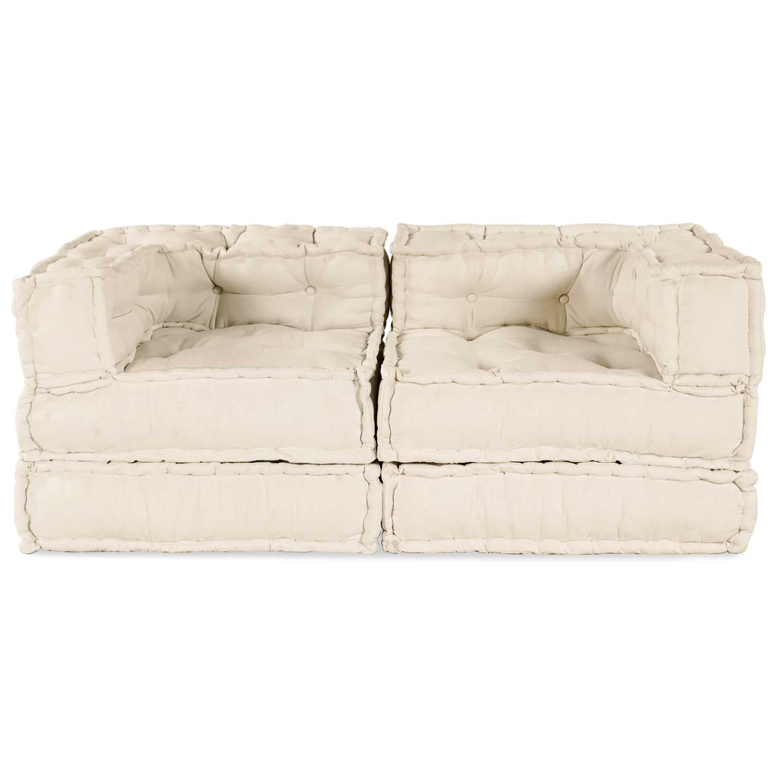 vidaXL Modulares Sofa 2 pcs Creme 140 x 70 x 56 cm Stoff