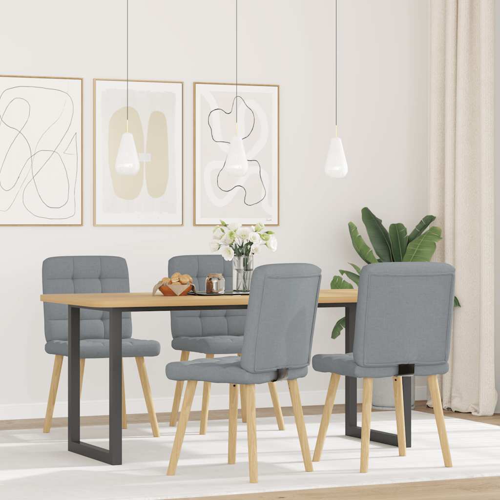 vidaXL Esszimmerstühle 4 Stk. Hellgrau Stoff