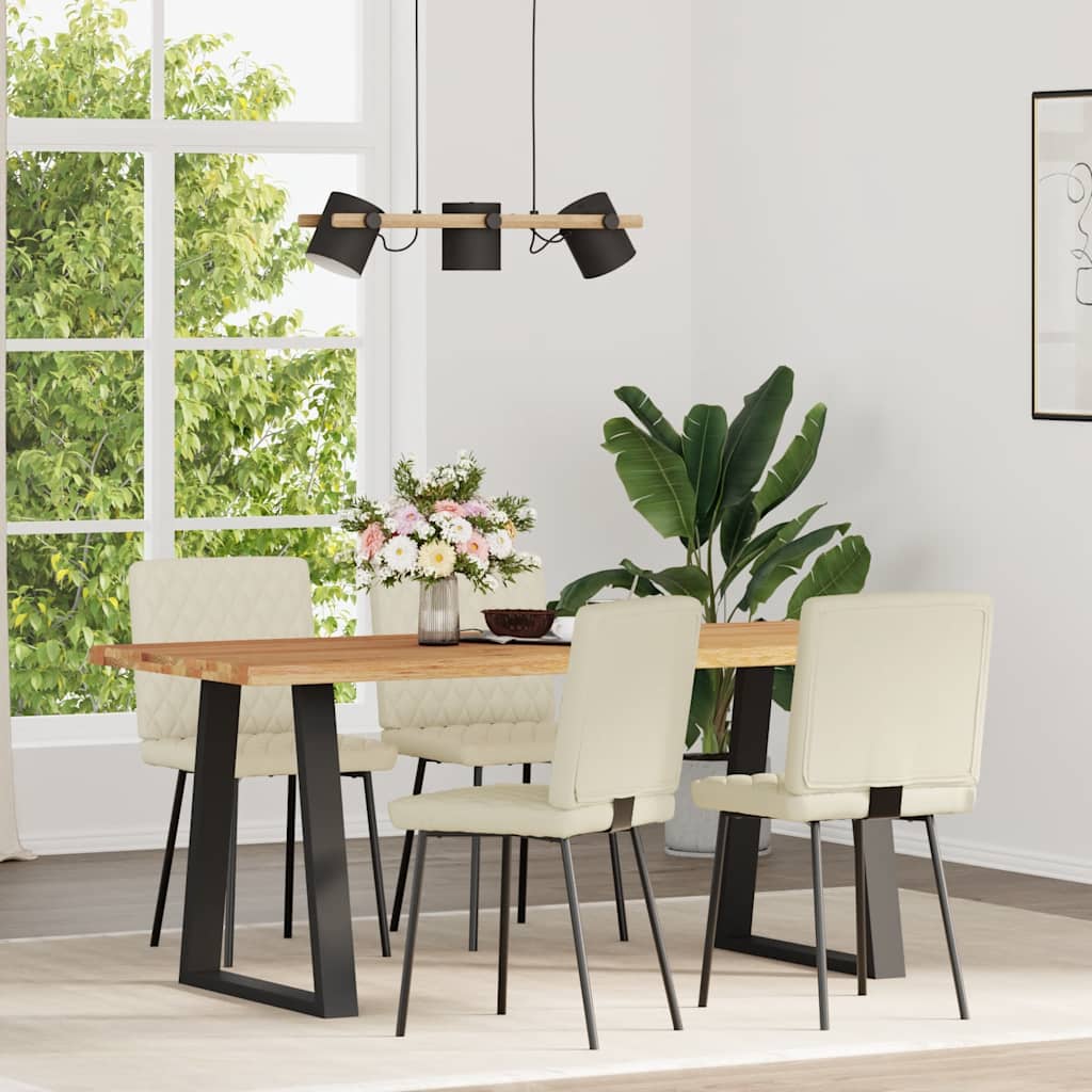 vidaXL Esszimmerstühle 4 Stk. Creme Kunstleder
